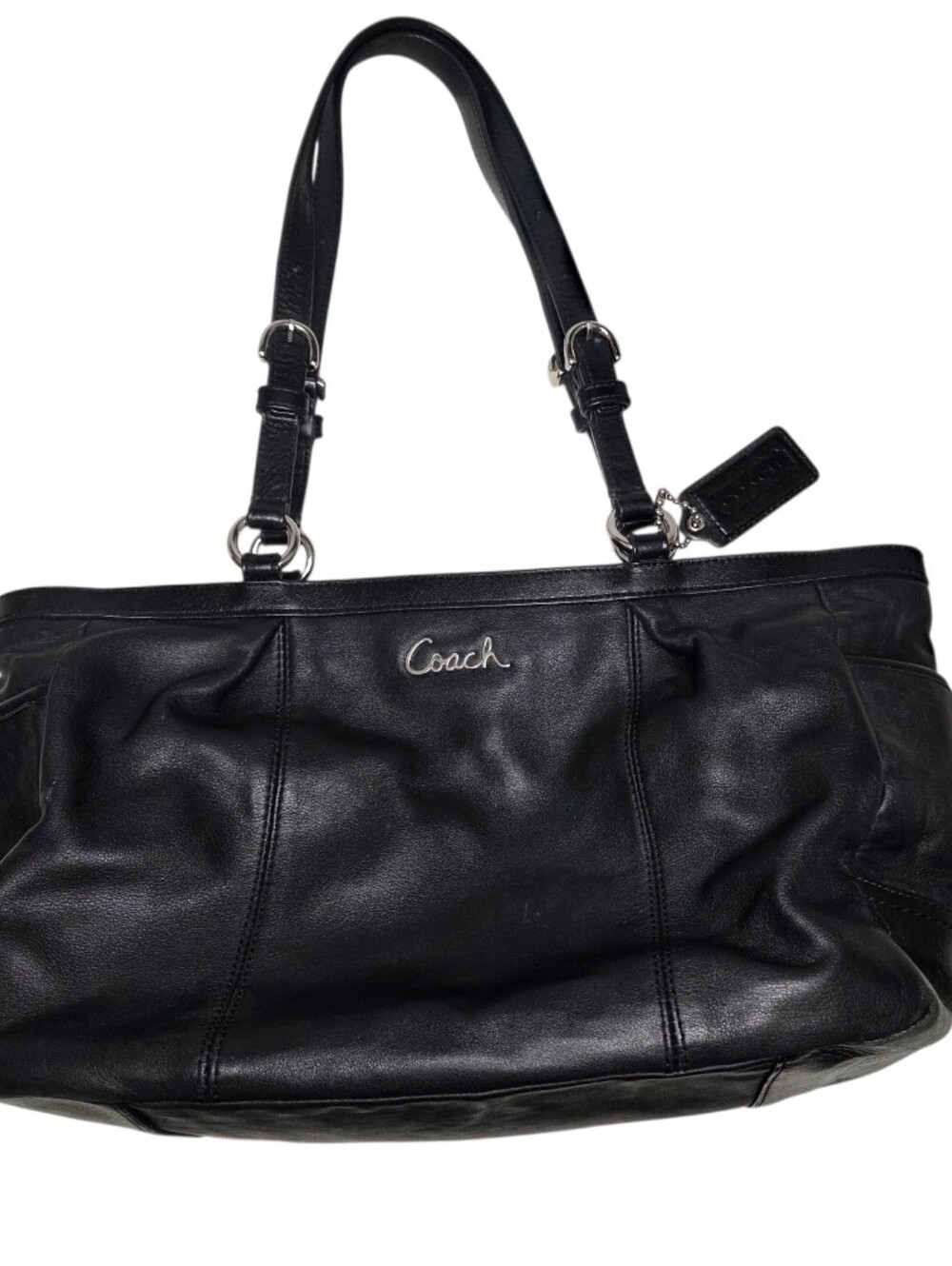 Coach Gallery Signature East West Leather Tote Bag Black F17721